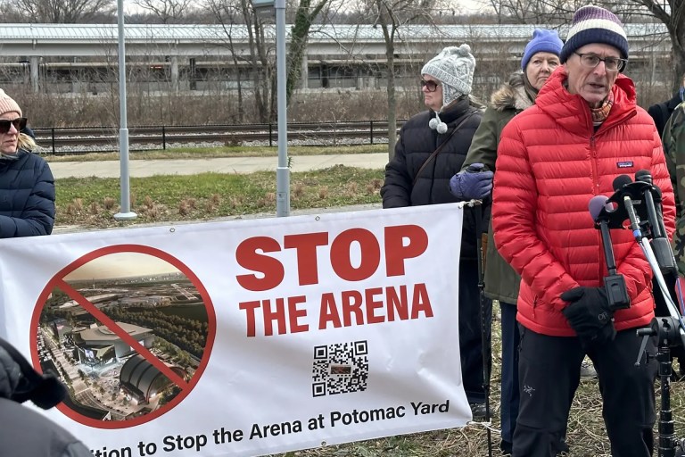‘Stop the Arena at Potomac Yard’ coalition protests new arena